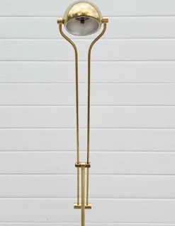 Verstellbare Mid-Century Stehlampe aus Messing von Fischer, Deutschland, 1960er