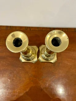 Viktorianische Messing Kerzenständer, 2er Set