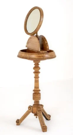 Viktorianischer Rasierständer aus Eschenholz, 1890