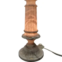 Vintage Alabaster Säule mit Lampe, 1970/80er