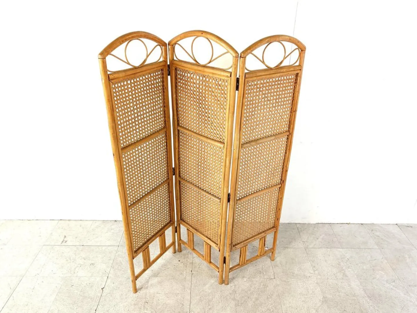 Vintage Bambus Wandschirm, 1970er