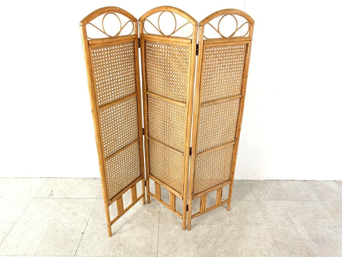 Vintage Bambus Wandschirm, 1970er