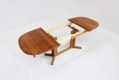 Vintage Danish Oval Extendable Dining Table in Teak, 1960s