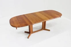 Vintage Danish Oval Extendable Dining Table in Teak, 1960s