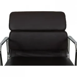 Vintage EA-208 Stuhl aus Dunkelbraunem Leder von Charles Eames, 2000er