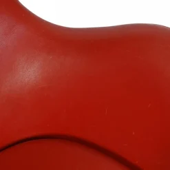 Vintage Egg Chair aus rotem Leder von Arne Jacobsen, 1960er