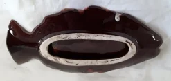 Vintage Fisch geformte Schale aus glasierter Keramik, 1980er