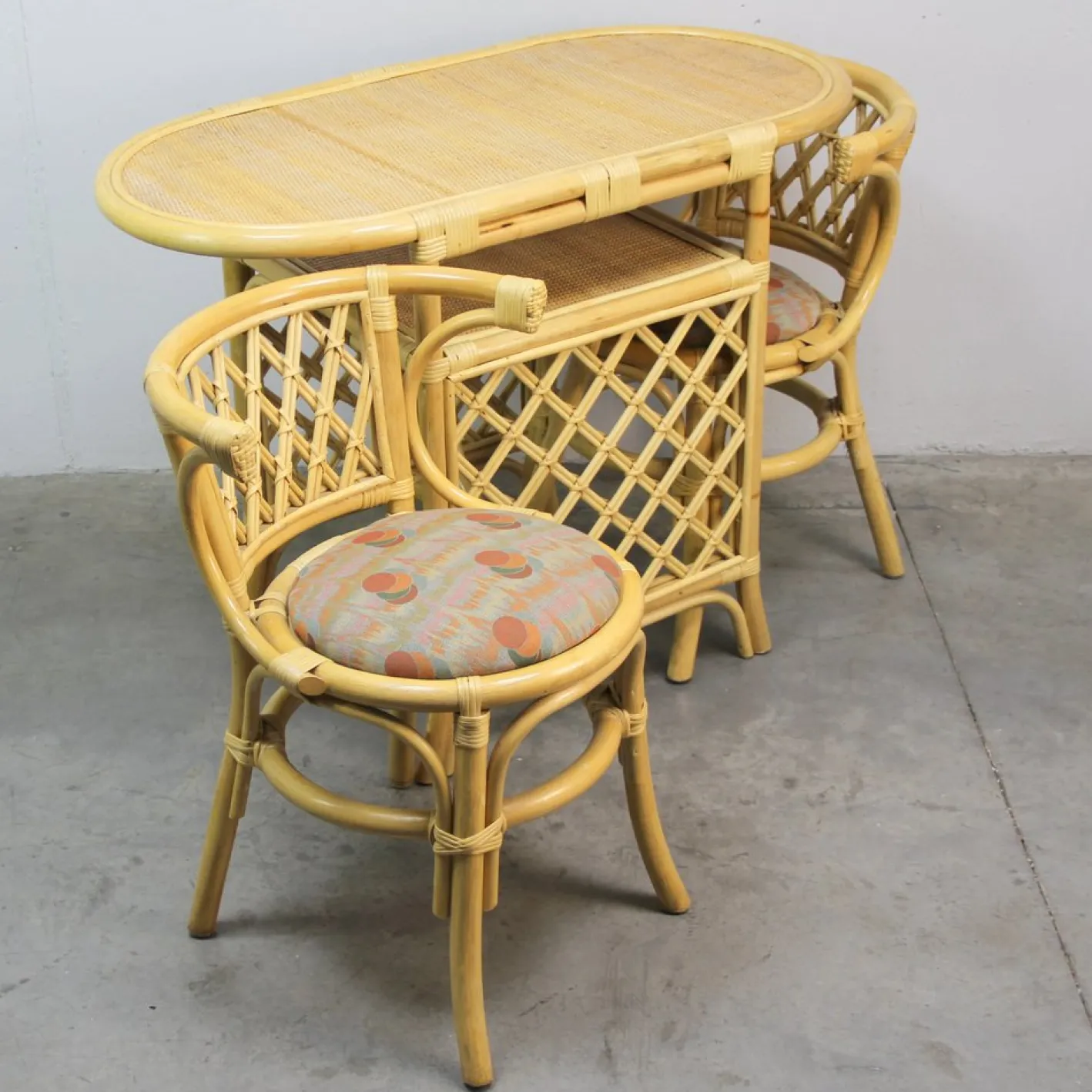 Vintage Gartentisch und Stühle, 1970er, 3er Set
