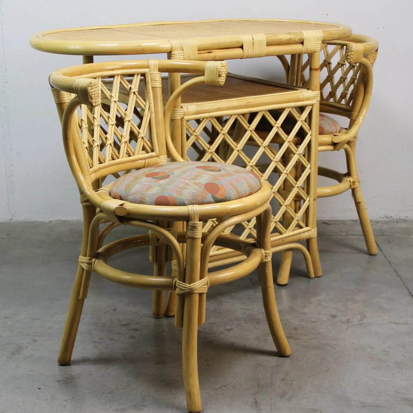 Vintage Gartentisch und Stühle, 1970er, 3er Set