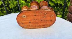 Vintage Kerzenhalter aus Holz, 1970er