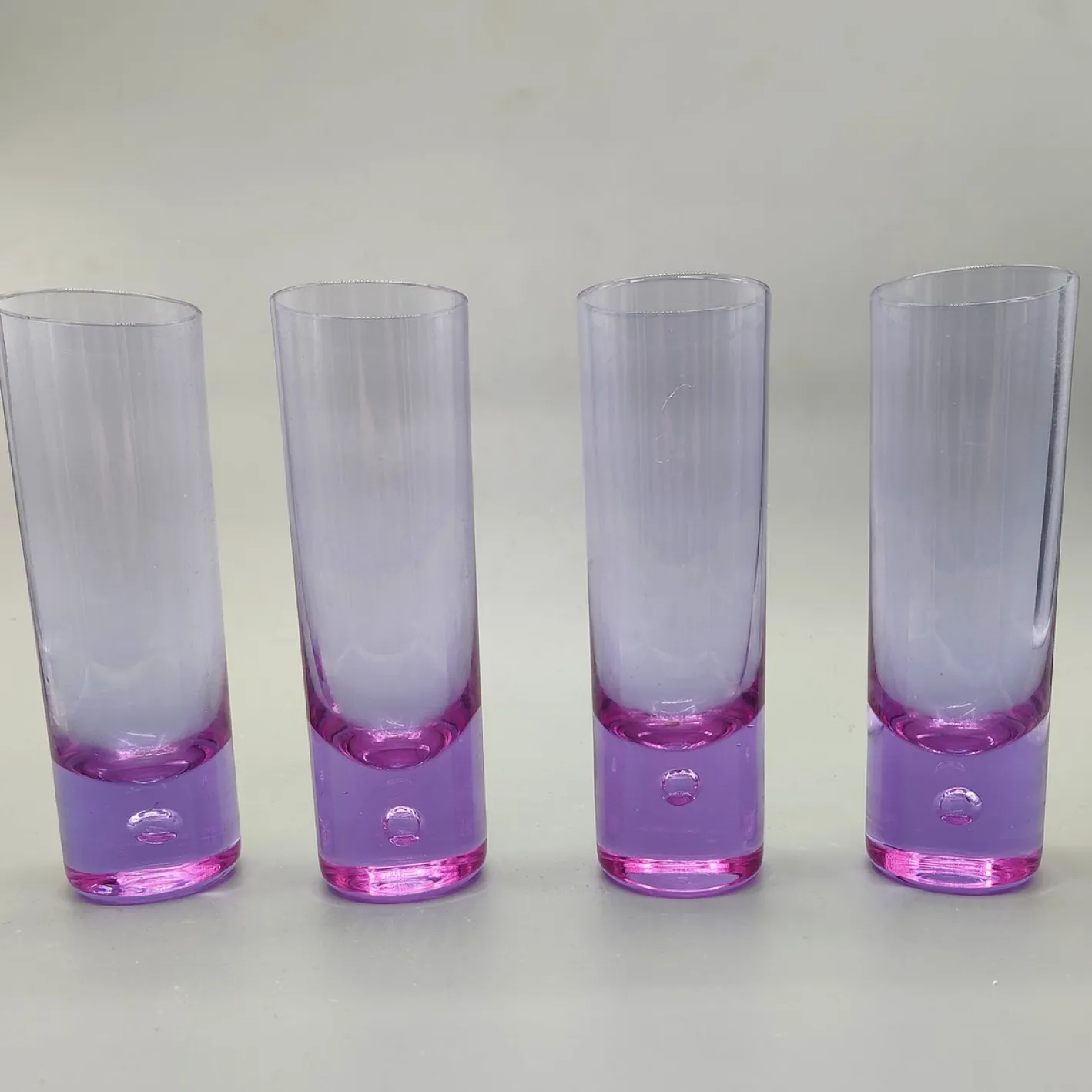 Vintage Kristallglas Set mit Eiskübel und 4 Gläsern von VB Kristall, 1970er, 5er Set