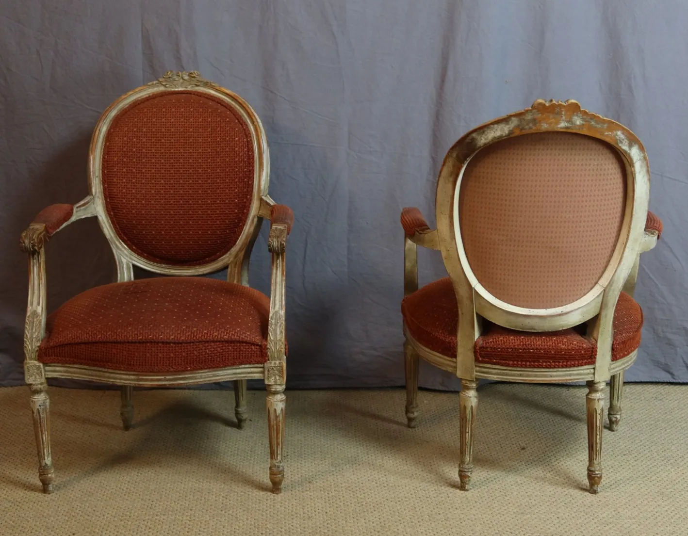 Vintage Louis XVI Sessel, 1950er, 2er Set