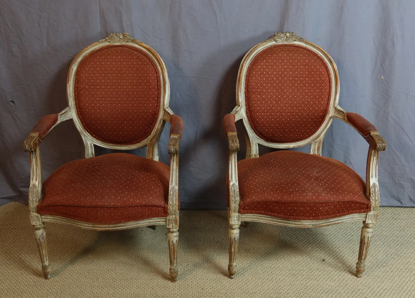 Vintage Louis XVI Sessel, 1950er, 2er Set