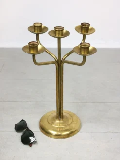 Vintage Messing Kerzenhalter mit 5 Armen