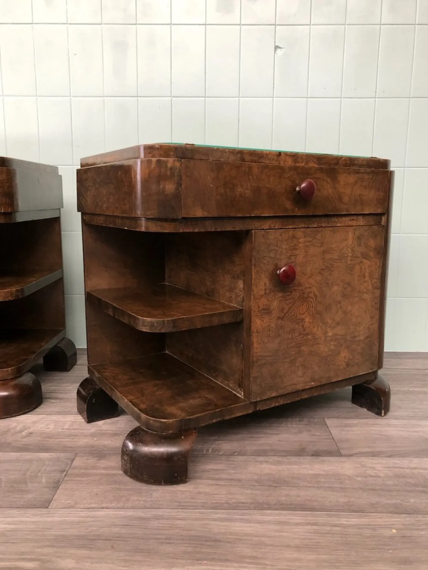 Vintage Nachttische, 1930er, 2er Set