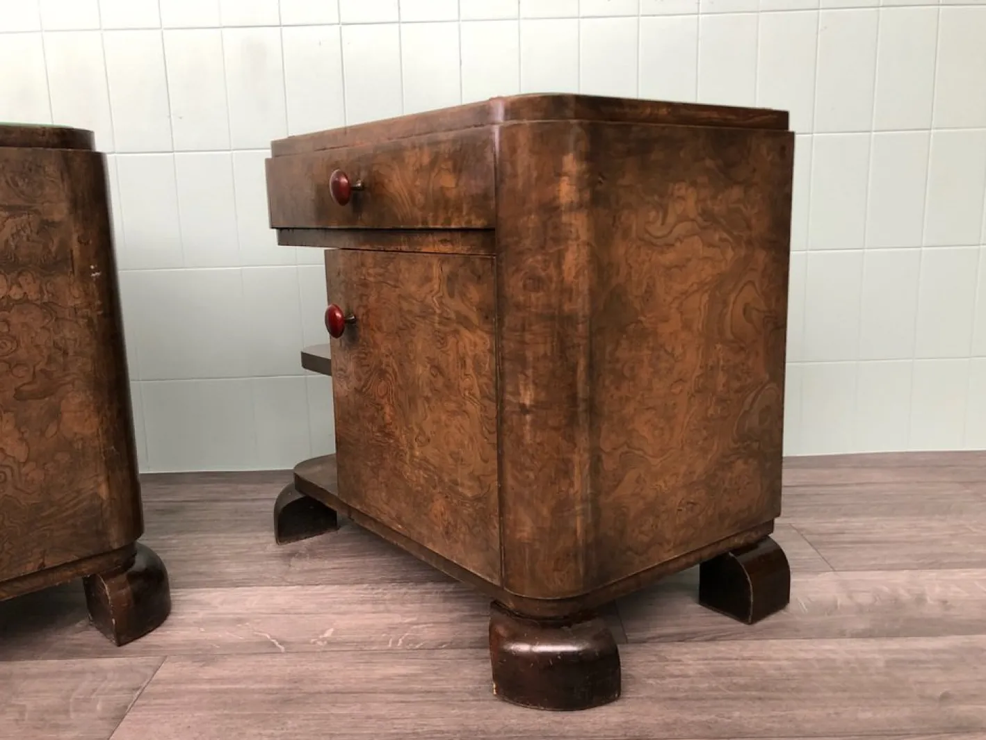 Vintage Nachttische, 1930er, 2er Set