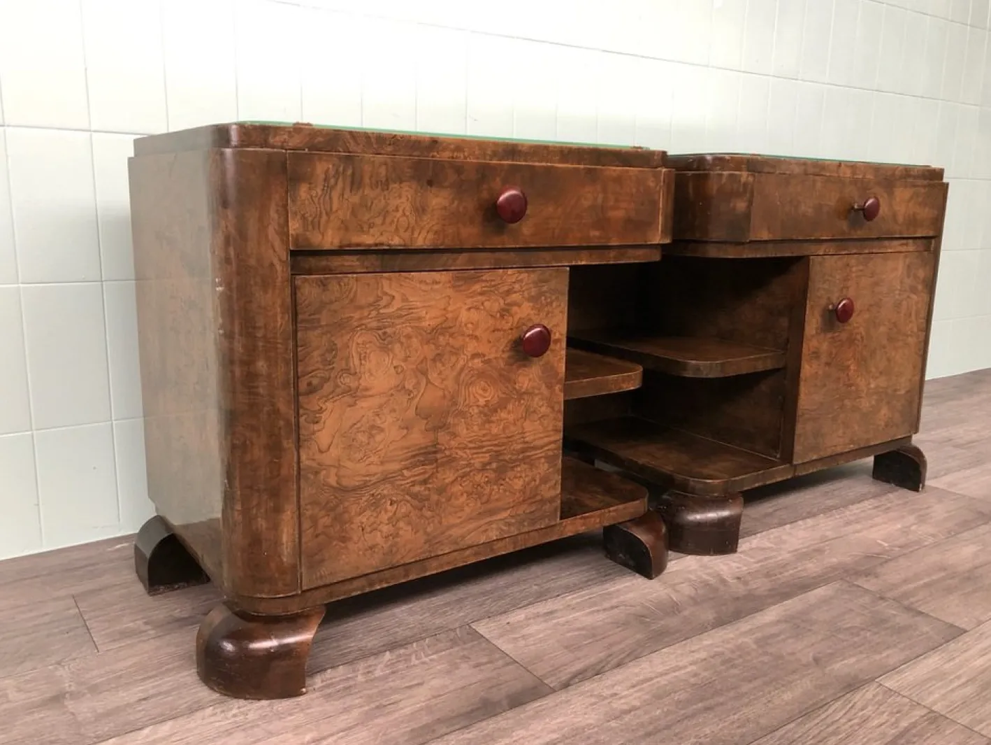 Vintage Nachttische, 1930er, 2er Set