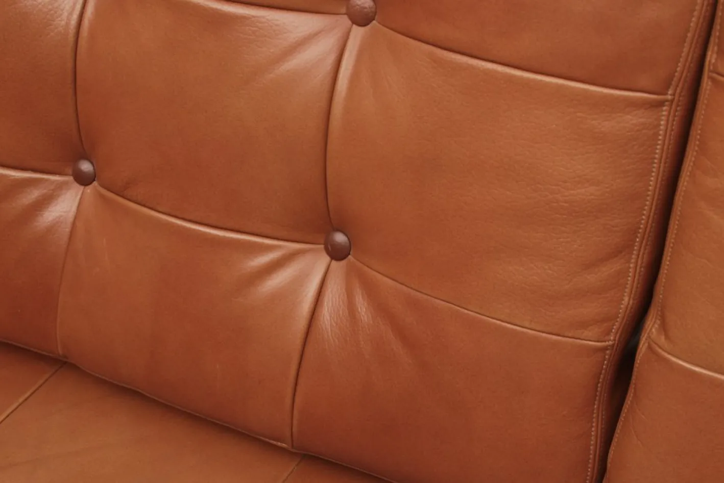Vintage Sofa mit Cognacfarbenem Lederkissen, 1965