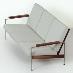 Vintage Sofa Set aus Teak & hellgrauem Kvadrat Stoff von Furniture Industry Gelderland, 1960er