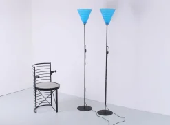 Vintage Stehlampen in Schwarz & Blau von Ikea, 1980er, 2er Set