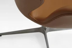 Vintage Swan Drehsessel aus cognacfarbenem Leder von Arne Jacobsen für Fritz Hansen, 1950er, 2er Set