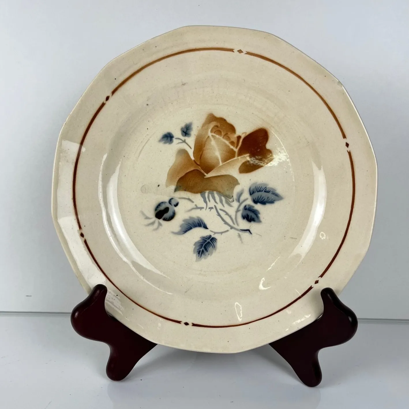 Vintage Teller mit Blumenmotiven von Sarreguemines, 1920er, 4er Set