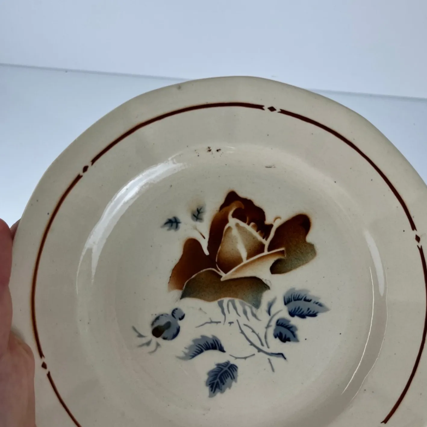 Vintage Teller mit Blumenmotiven von Sarreguemines, 1920er, 4er Set