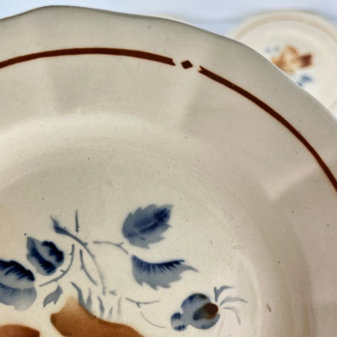 Vintage Teller mit Blumenmotiven von Sarreguemines, 1920er, 4er Set