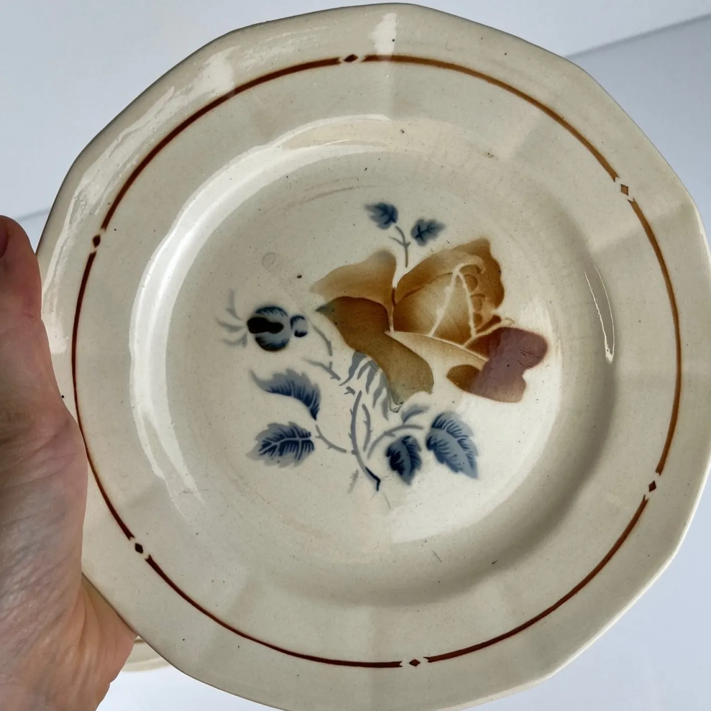 Vintage Teller mit Blumenmotiven von Sarreguemines, 1920er, 4er Set