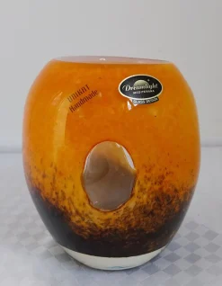 Vintage Vase oder Laterne aus mundgeblasenem Kunstglas von Dreamlight Mediterana, 1980er