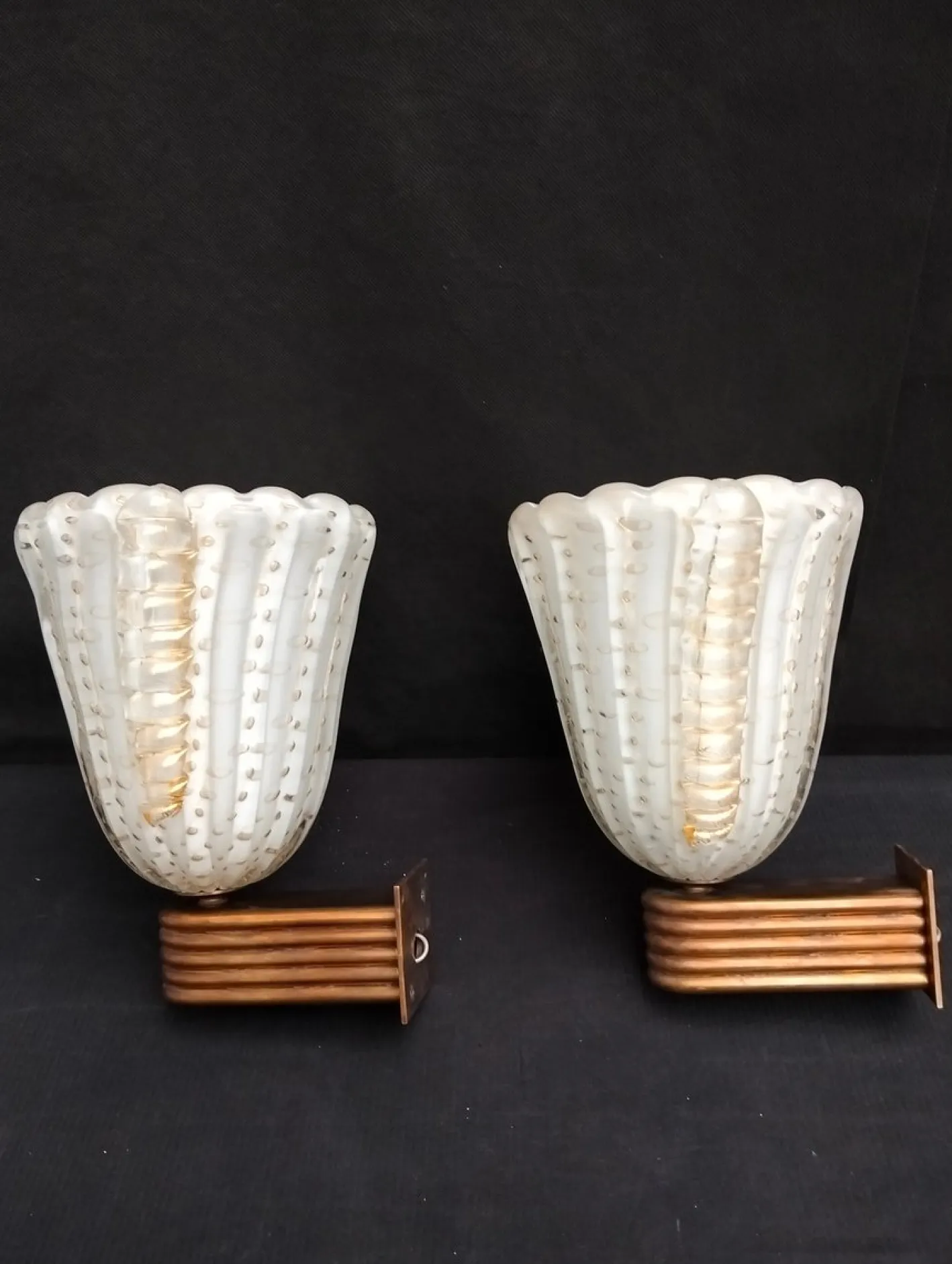 Vintage Wandlampen aus Murano Glas, 1980er, 2er Set