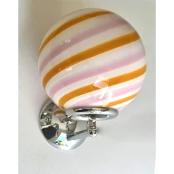 Wandlampen aus Muranoglas in Bernsteingelb und Rosa von Simoeng, 2er Set