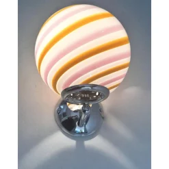 Wandlampen aus Muranoglas in Bernsteingelb und Rosa von Simoeng, 2er Set