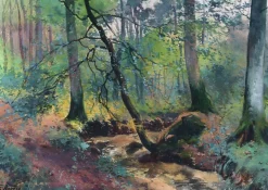 Warnie Stanislas, Sommerwaldlandschaft, 1915, Aquarell