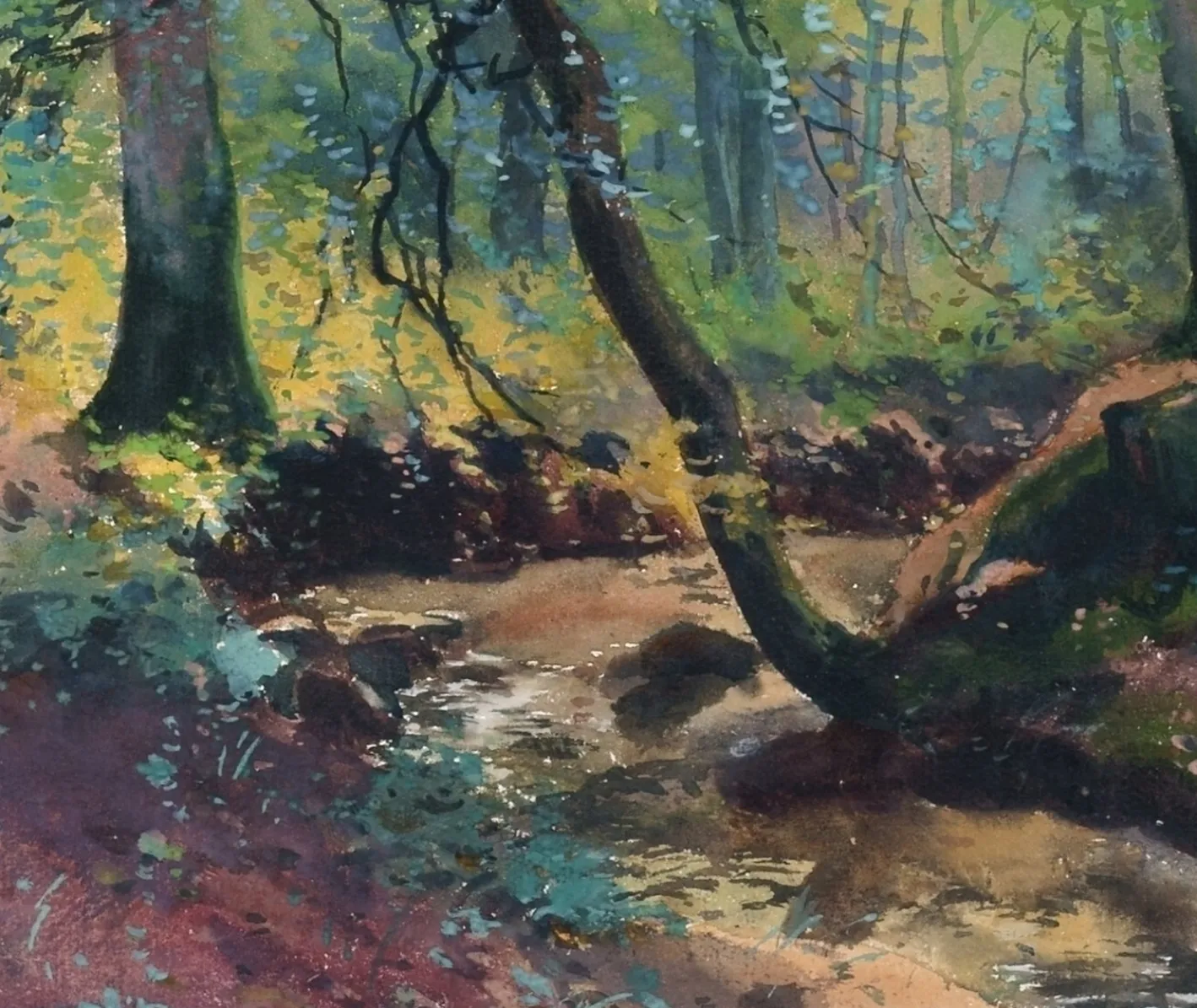 Warnie Stanislas, Sommerwaldlandschaft, 1915, Aquarell