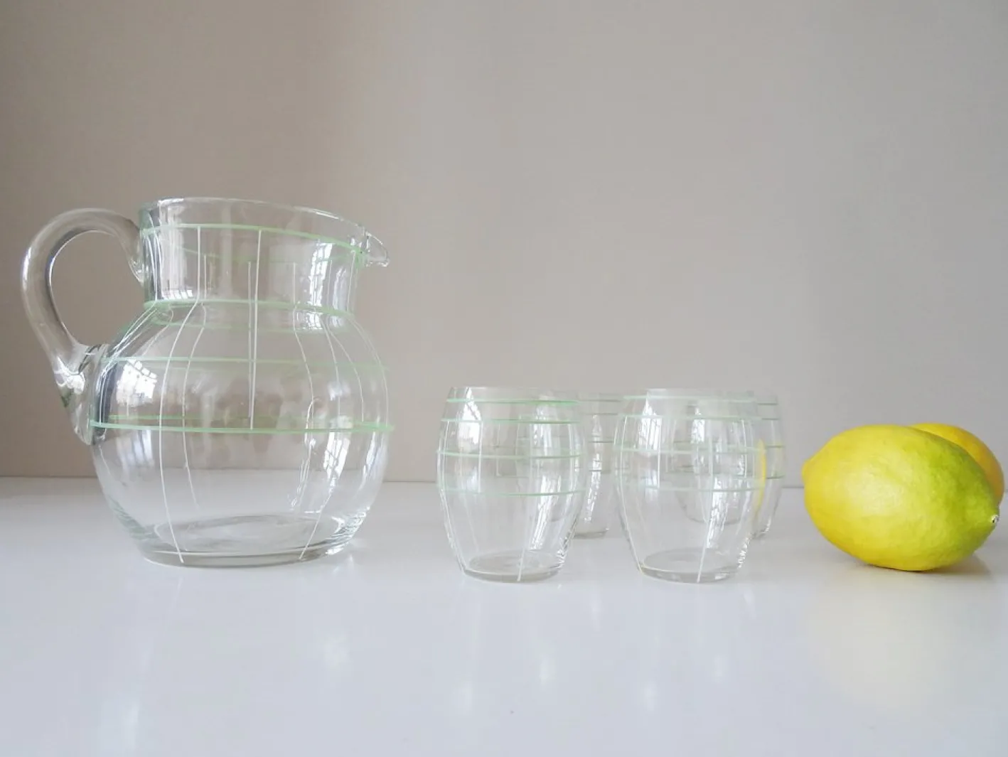 Wasserkrug mit Gläsern, 1950er, 5 . Set