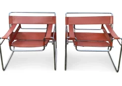 Wassily B3 Armlehnstuhl aus Chrom und gegerbtem Leder von Marcel Breuer