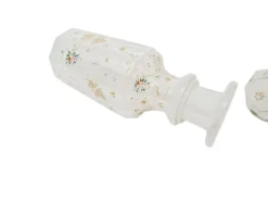 Weiße Biedermeier Glaskaraffe, Österreich, 1890er