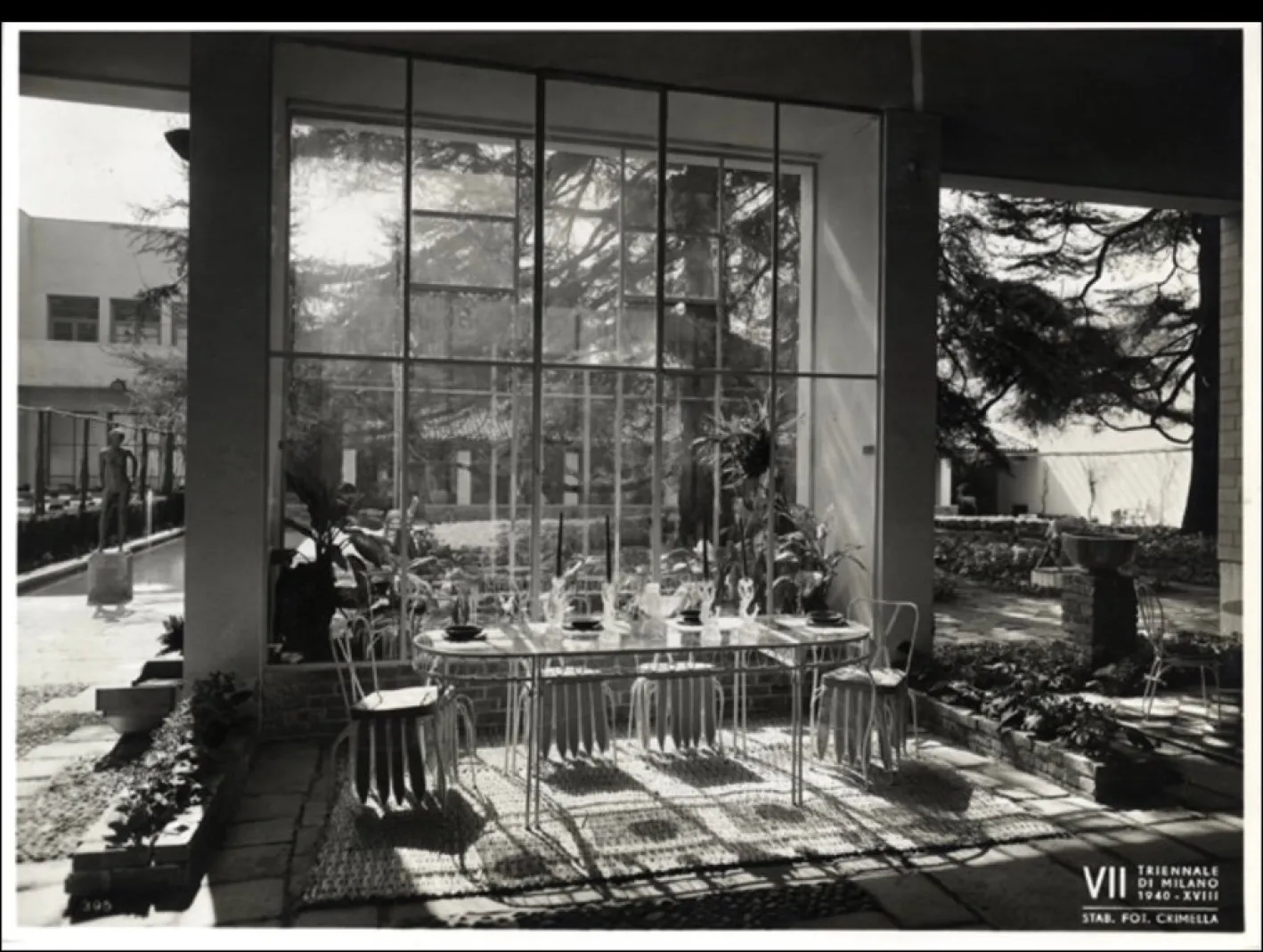 Weiße Gartenstühle aus Eisen, 1940er, 8er Set