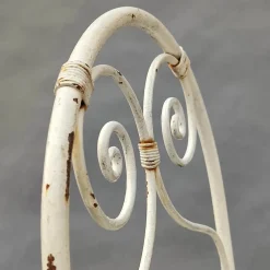 Weiße Gartenstühle aus Eisen, 3er Set
