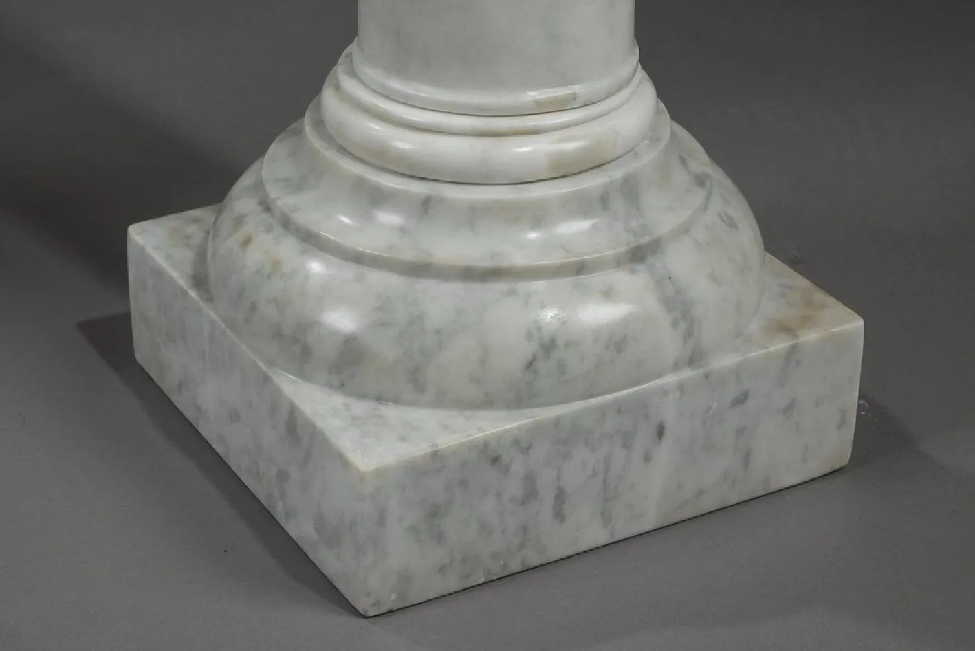 Weiße Marmorsäulen, 1880, 2er Set