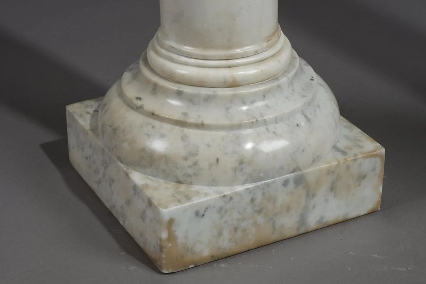 Weiße Marmorsäulen, 1880, 2er Set