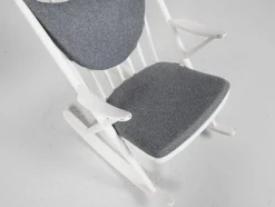 Weißer dänischer Mid-Century Schaukelstuhl von Frank Reenskaug für Bramin, 1960er