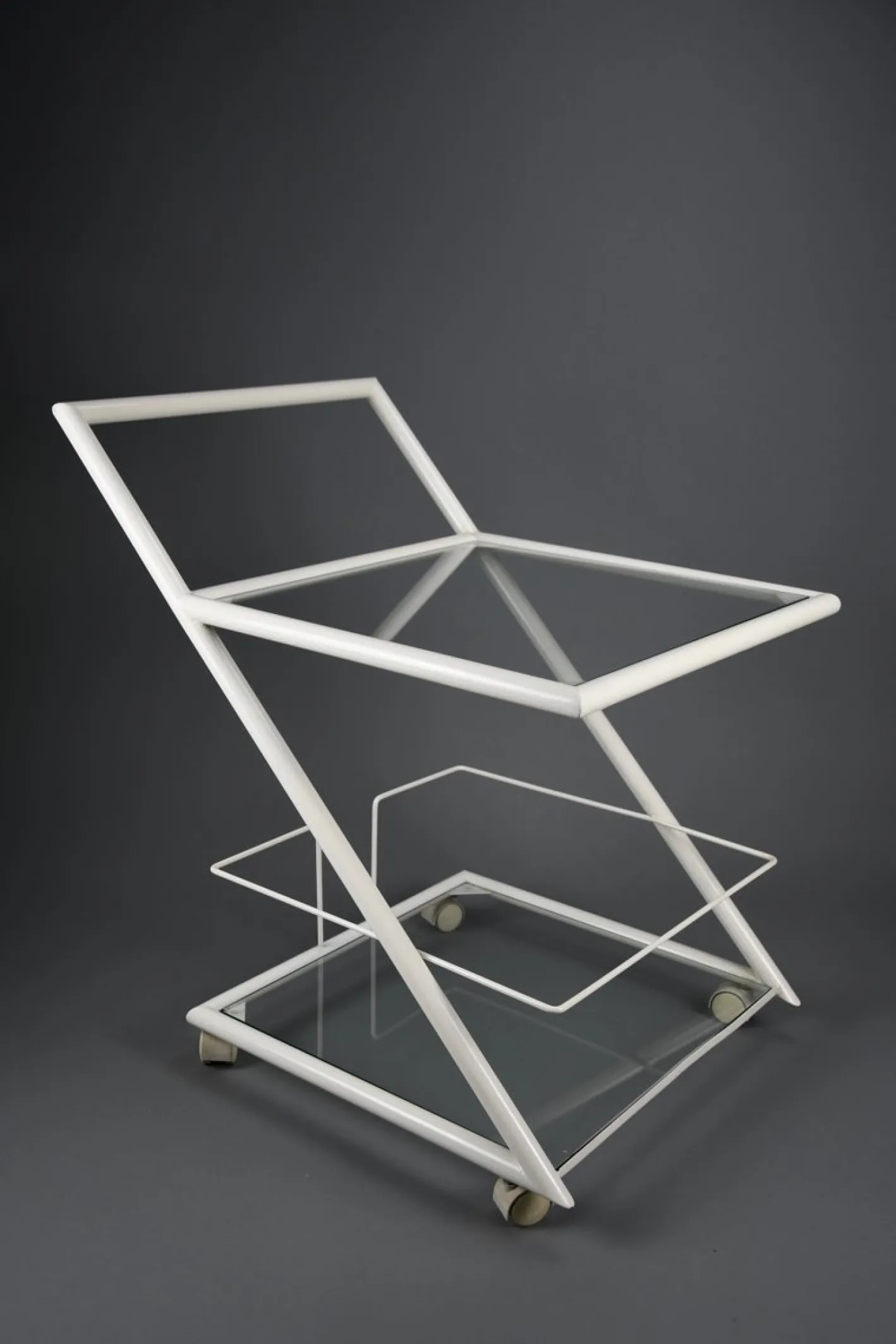 Weißer niederländischer Moderner Servierwagen, 1960er