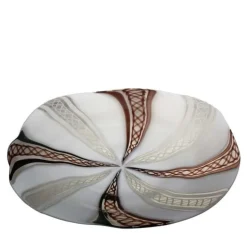 Weißer Orseolo Zanficulu Teller von Murano Glam