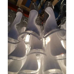 Weißer und transparenter Selle Murano Glas Kronleuchter von Simoeng