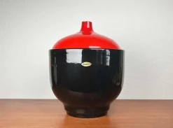 Westdeutsche Mid-Century Bowle & Becher aus Steingut von Jasba, 1960er, 7er Set