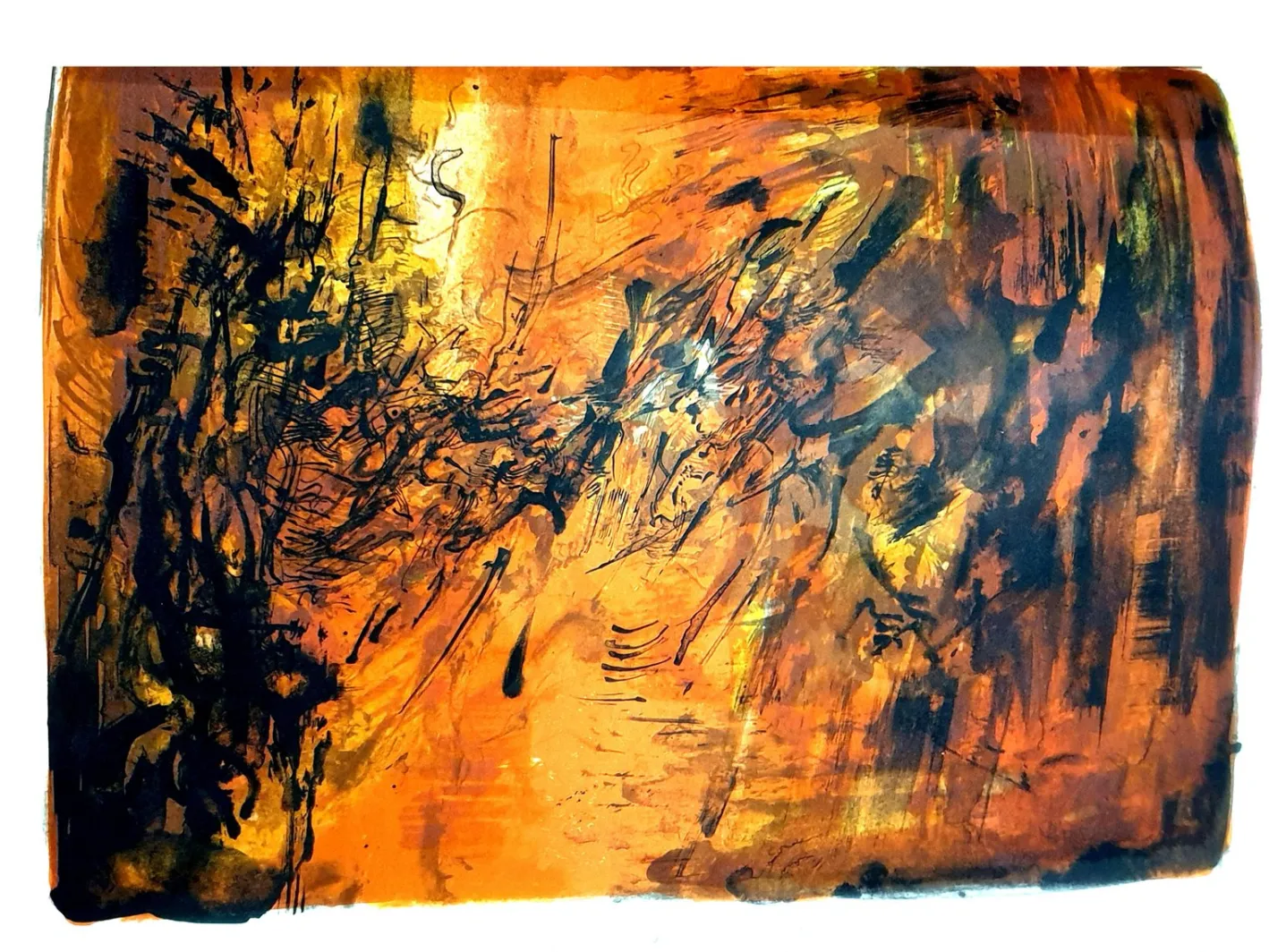 Zao Wou-ki - Originale Lithographie - Abstract Composition 1962