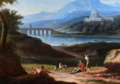 Zwei arkadische Landschaften - JF Van Bloemen (Nachfolger von) - Öl auf Leinwand 18. Jh.