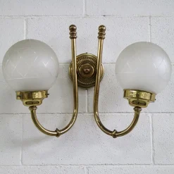 Zweiarmige Vintage Wandlampen, 1980er, 2er Set